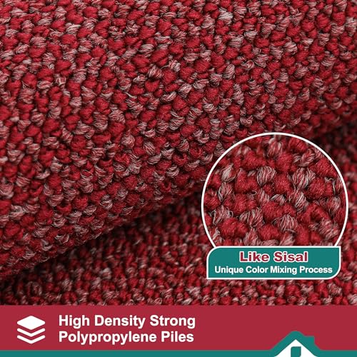 BEQHAUSE Kitchen Rugs and Mats,Non Skid Washable Absorbent Kitchen Runner Rug with TPR Backing for Kitchen,Front of Sink,Laundry (Burgundy Red,20"x32")