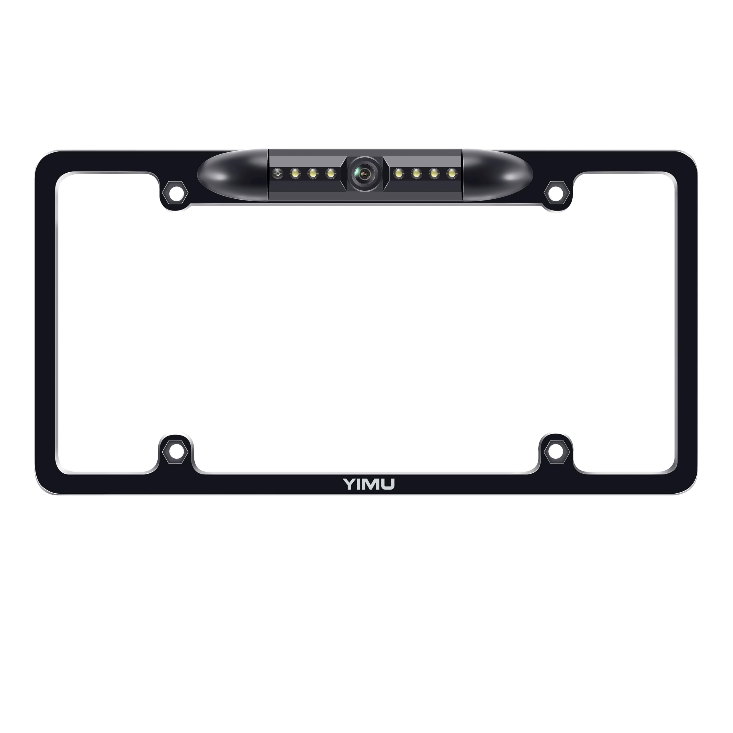 YIMU License Plate Frame Backup Camera HD Rear View Reverse Camera with 7 LED Night Vision 150 Degree Viewing Angle, Waterproof, for Cars/SUV/Pickup/Truck/Van/RV/Trailer Single Power Rear View System
