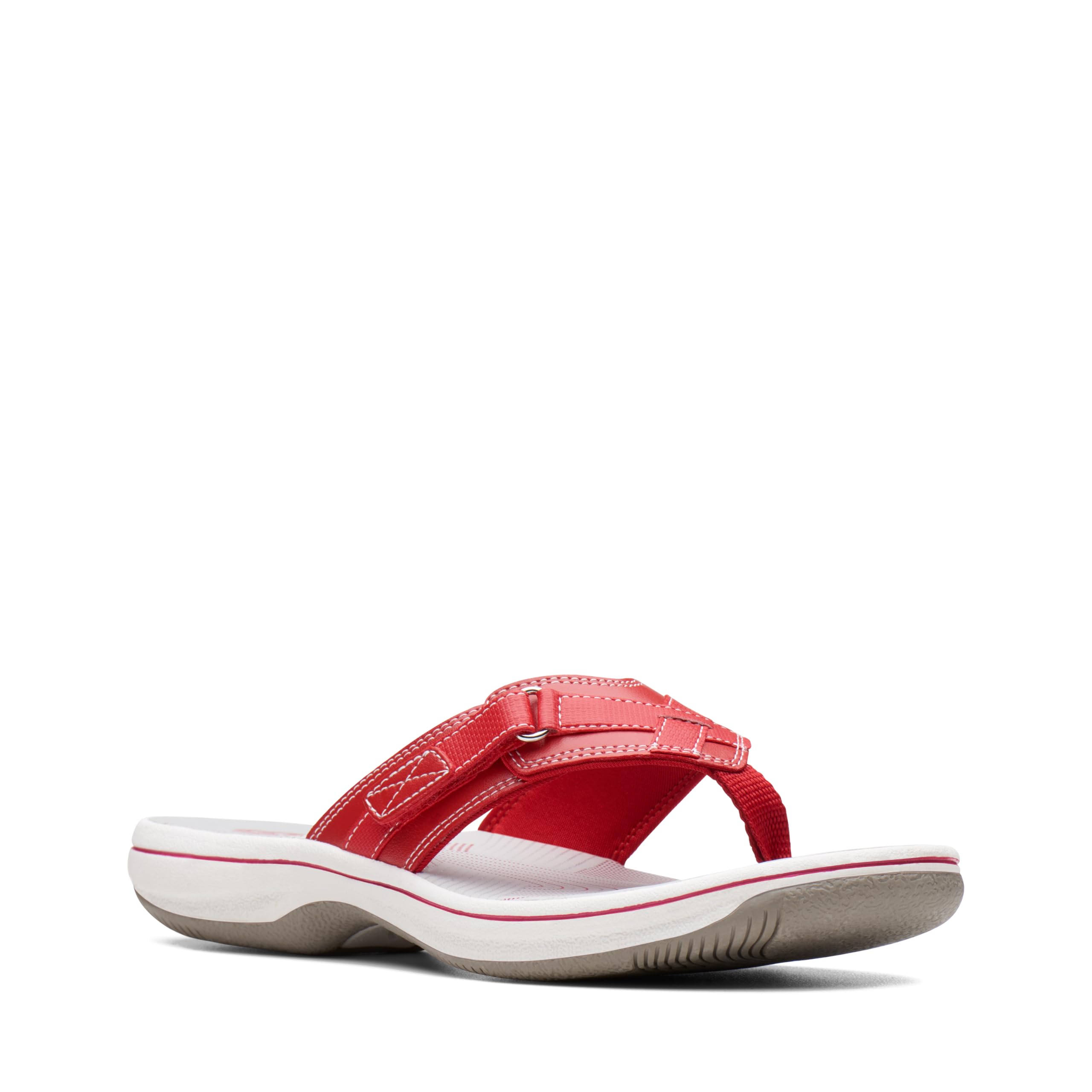 Clarks Women's Breeze Sea Flip-Flop, New Red Synthetic, 9