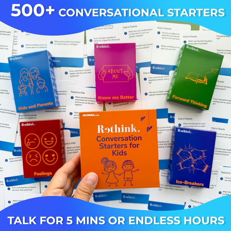 QUOKKA Rethink!: Conversation Starters for Kids and Family - 500 Conversation Cards Family Pack - Do You Know Your Family Game