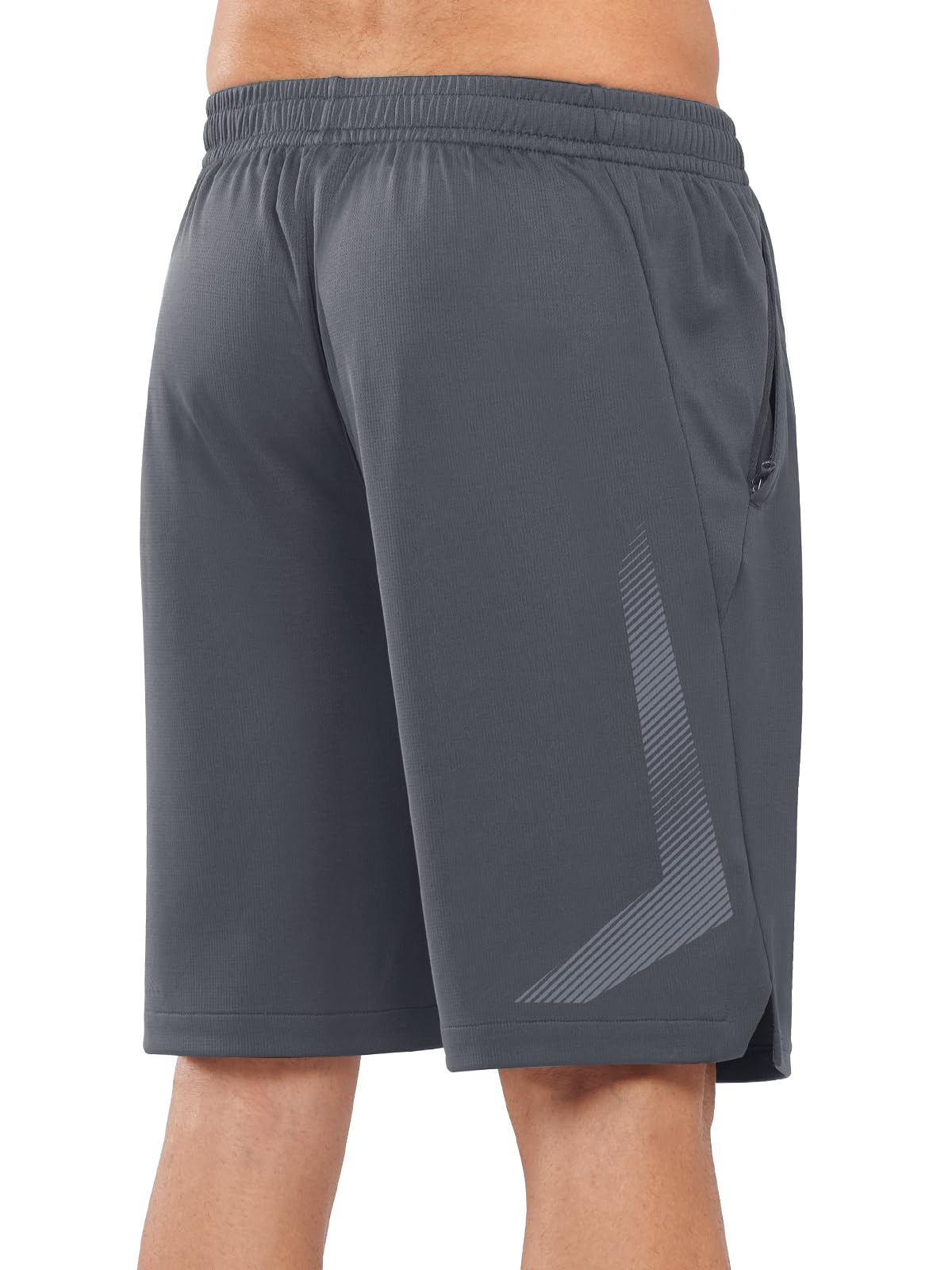 NORTHYARD Men's 10" Athletic Basketball Shorts with Zipper Pockets Quick Dry Lightweight Running Workout Gym Tennis Shorts SMOKEGREY 3XL