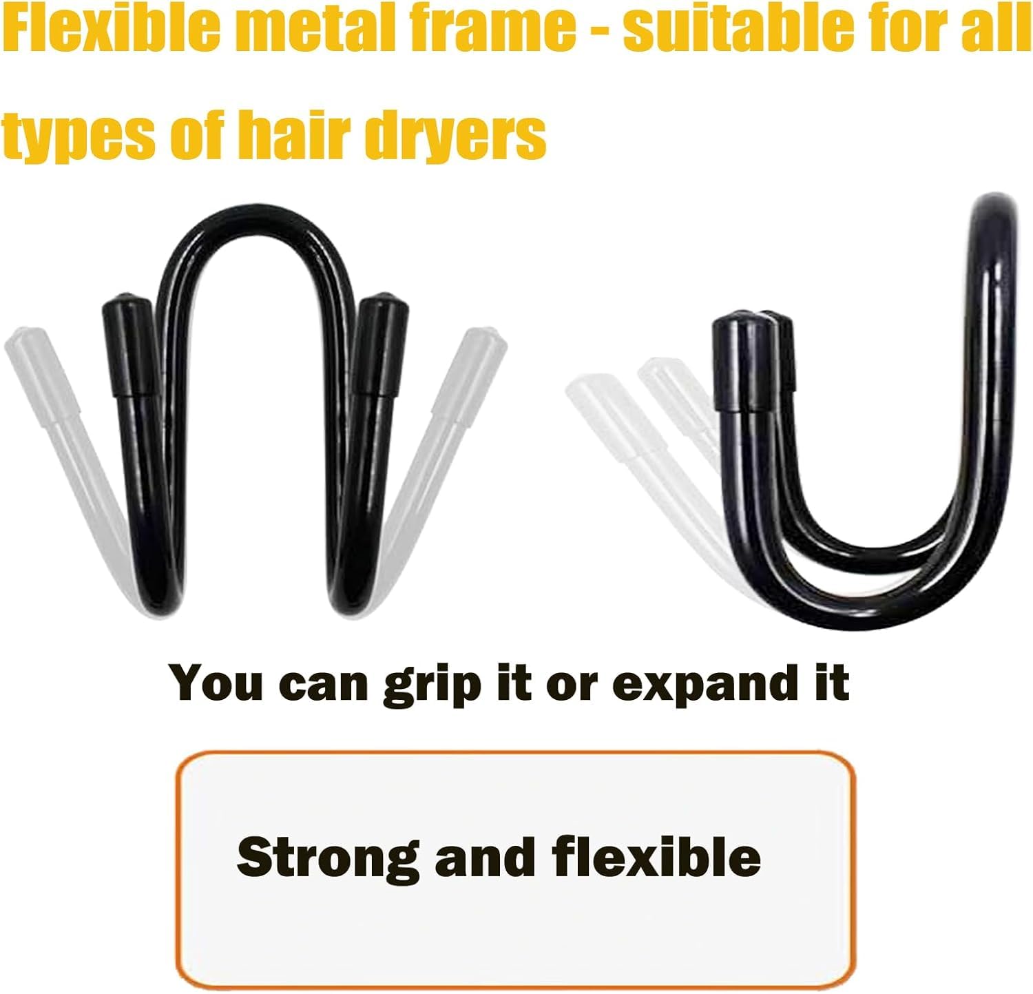 Universal Hair Dryer Holder Wall Mount, Blow Dryer Holder Rack, Hair Tool Organizer for Bathroom & Bedroom Hair Care & Styling Tools Storage and Organizer - Adhesive/Drilling Installation