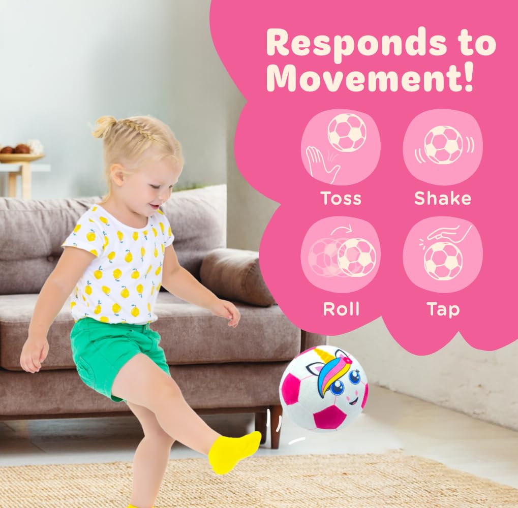 Move2Play, Hilariously Interactive Toy Soccer Ball with Music and Sound Effects, Ball for Toddlers, Birthday Gift for Boys and Girls 1, 2, 3+ Years Old