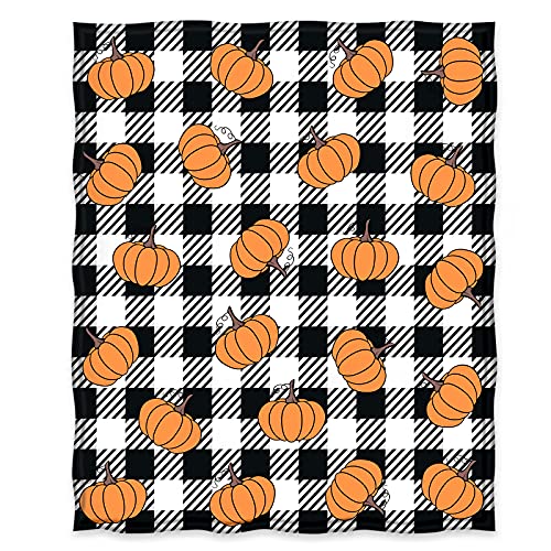 Jekeno Autumn Fall Maple Leaves Blanket Gifts for Women Kids Girls Thanksgiving Day Halloween Home Bedroom Living Room Decor Soft Cozy Lightweight Plush Throw Blankets Orange 50"x60"