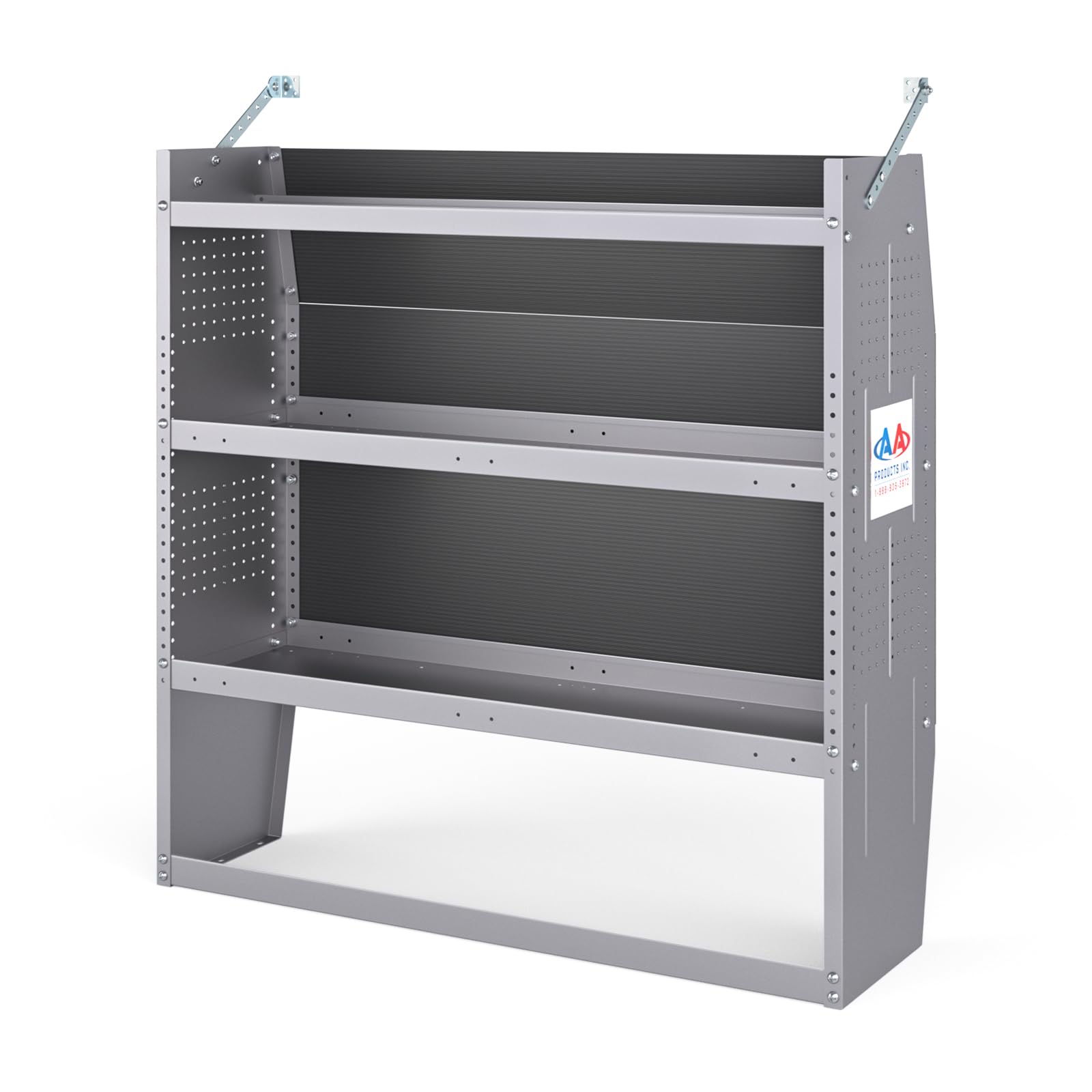AA Products SH-4304 Steel Van Shelving Storage System Fits for NV200, Transit Connect 2014+, Promaster City and Chevy City Express, Contoured Shelving Unit, 42" W x 43" H x 13" D