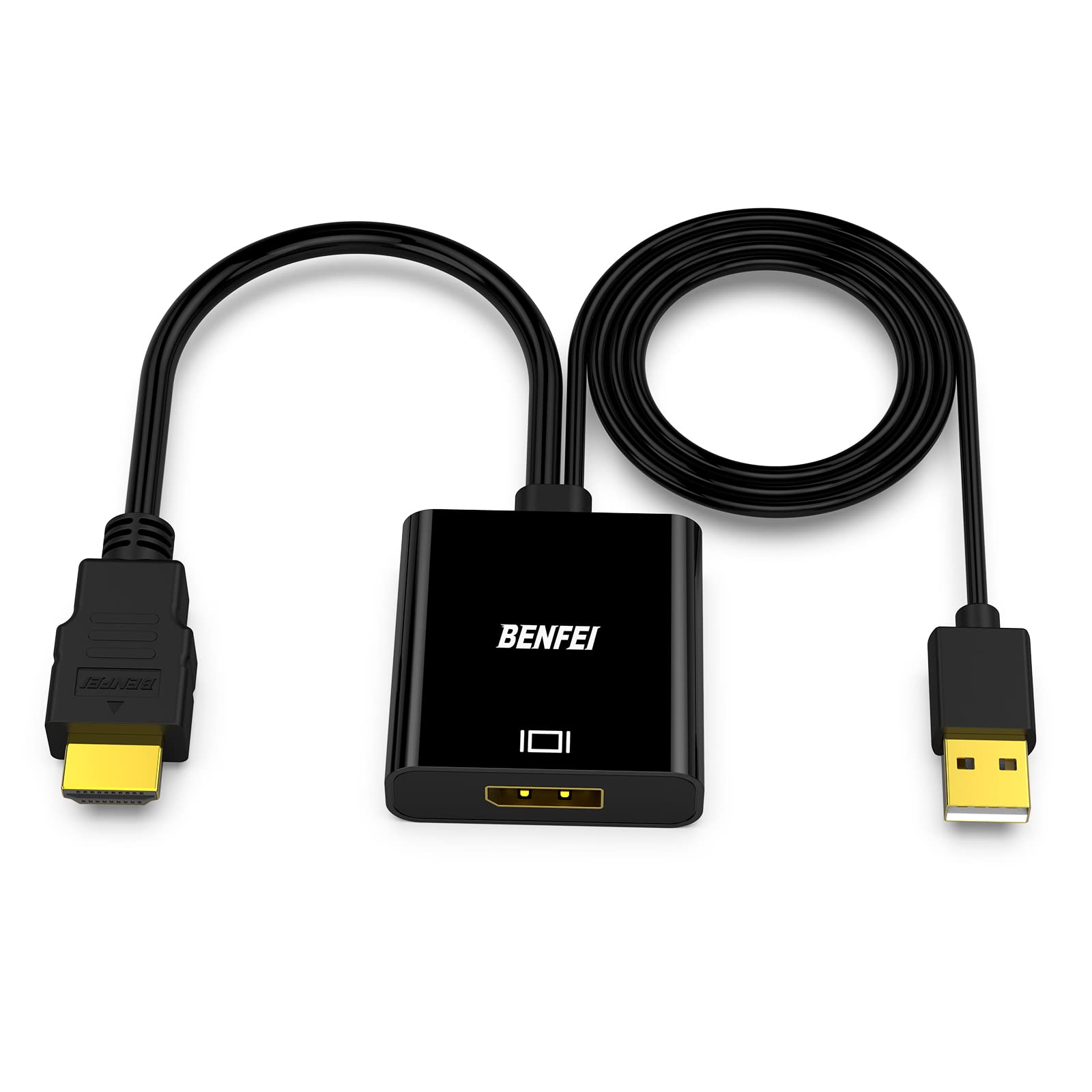 BENFEI HDMI to DisplayPort, Uni-Directional HDMI (Source) to DisplayPort (Display) Adapter 4K@60Hz/2K@144Hz/1080P@165Hz Compatible with Laptop, Xbox 360 One, PS4 PS3 Device