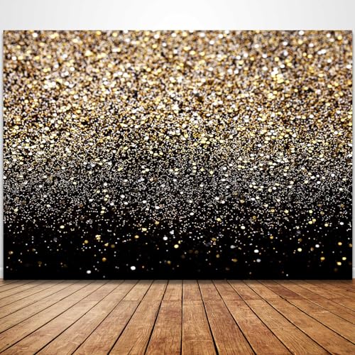 7x5ft Gold and Silver Backdrop Graduation Prom Party Decor Background Happy New Years Eve Decorations Banner Gold Spots Bokeh Photography Back Drop Photo Wedding Bridal Shower Photobooth Supplies