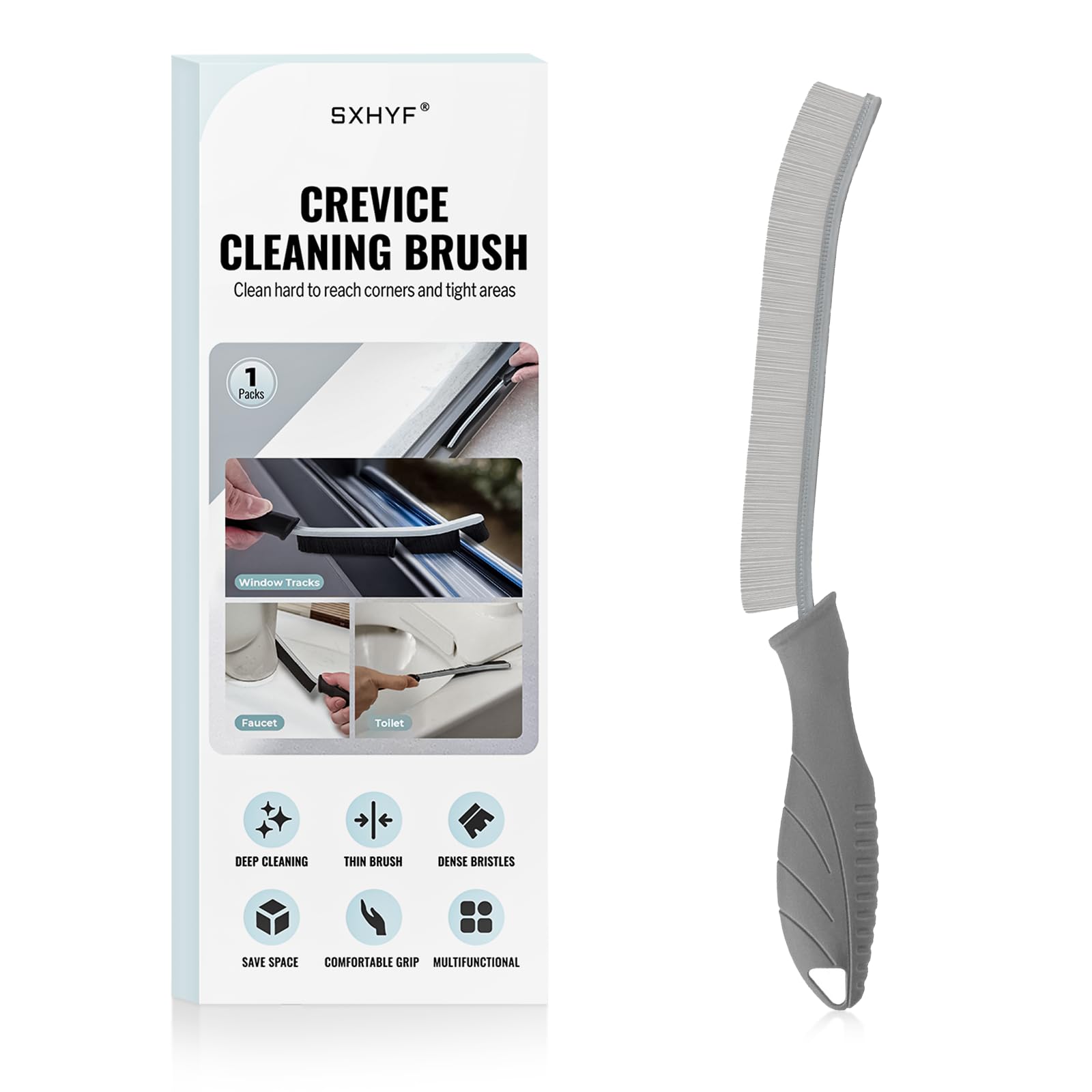 SXhyf Cleaning Brush - Hard Bristle Crevice Cleaning Brush, Multifunctional Gap Scrub Brush, Kitchen Essentials, Bathroom Cleaner Tools for Household Use, Home, Window, Toilet, Stove