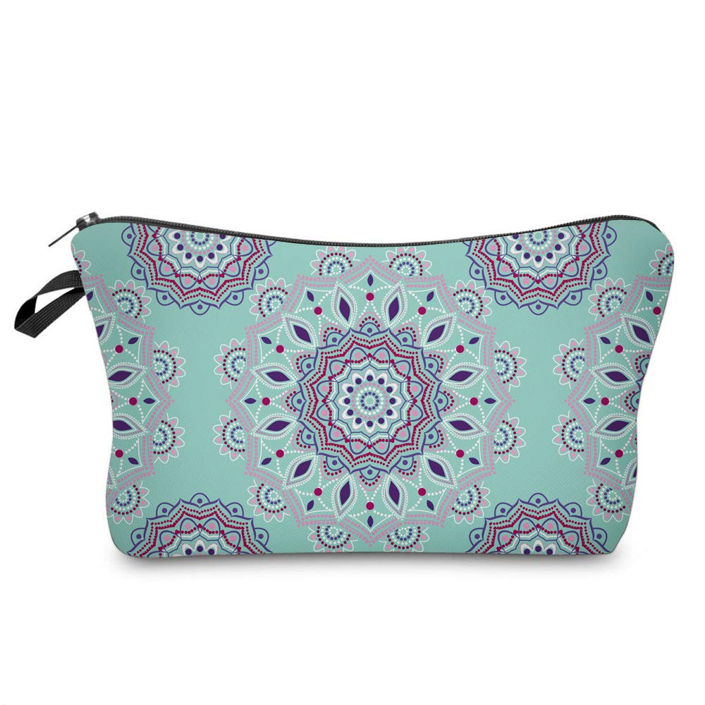 Deanfun Cosmetic Bag for Women, Mandala Flowers Waterproof Makeup Bags Roomy Toiletry Pouch Travel Accessories Gifts (51456)