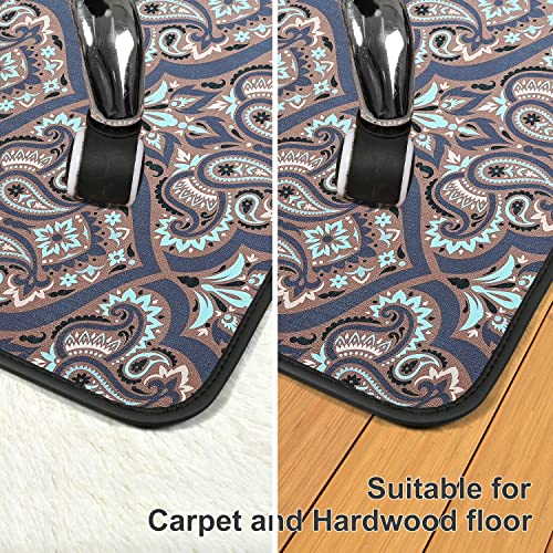 Heavy Duty Office Chair Mat for Carpet and Hardwood Floor Bohemian Desk Chair Mat Rug 36'' x 48'' Jacquard Woven Surface Floor mats for Office