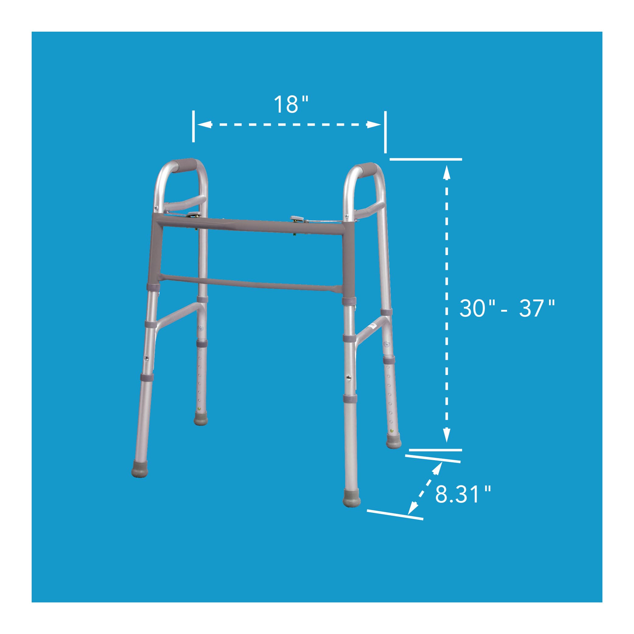 CAREX Folding Walker for Seniors, 30-37 Inches, 1 Count