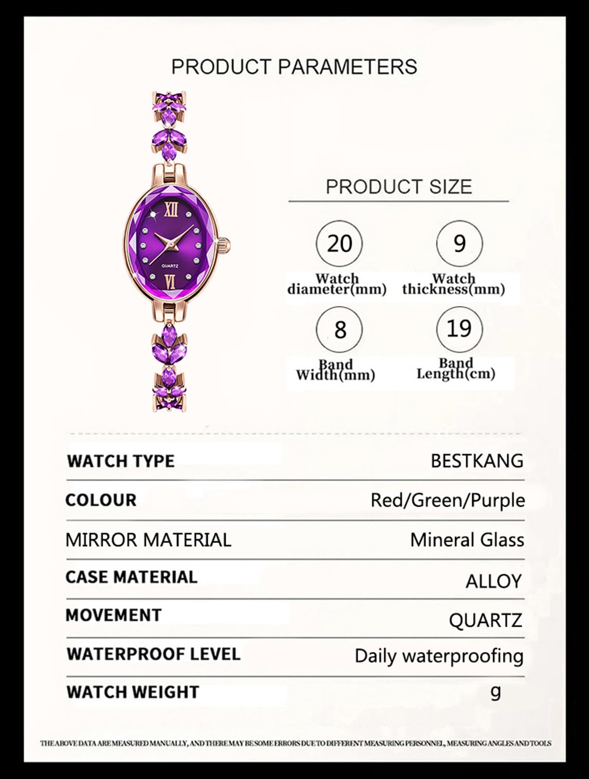 BESTKANG Women's Watch Luxury Petal Casual Bracelet Watch Simulated Quartz Watches for Women (Purple)