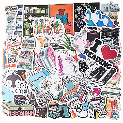 Reading Stickers 100 Pcs I Love Reading Decals Motivational Stickers Waterproof Vinyl Decals for Scrapbook Laptop Luggage Skateboard Water Bottle Notebook Phone Decoration
