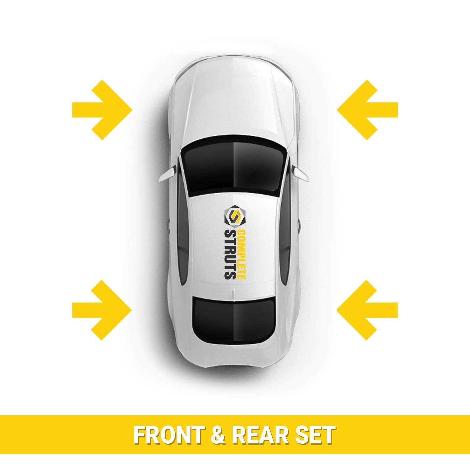 COMPLETESTRUTS - Front Complete Strut Assemblies with Coil Springs and Rear Shock Absorbers Replacement for 2006-2011 Honda Civic Coupe - Set of 4