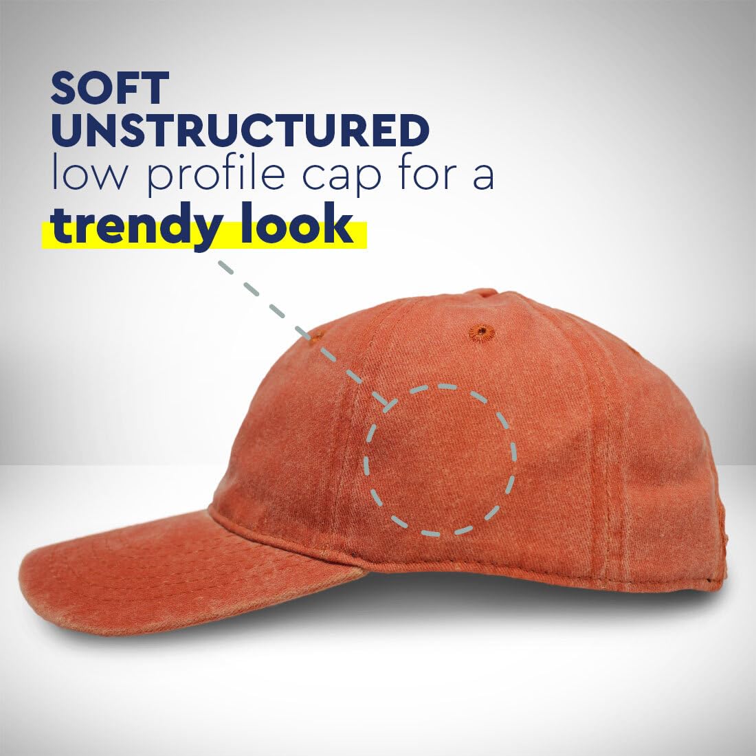 Soft Washed Baseball Cap Custom Hat Personalized Text Cotton Dad Hats for Men & Women Buckle Closure Red
