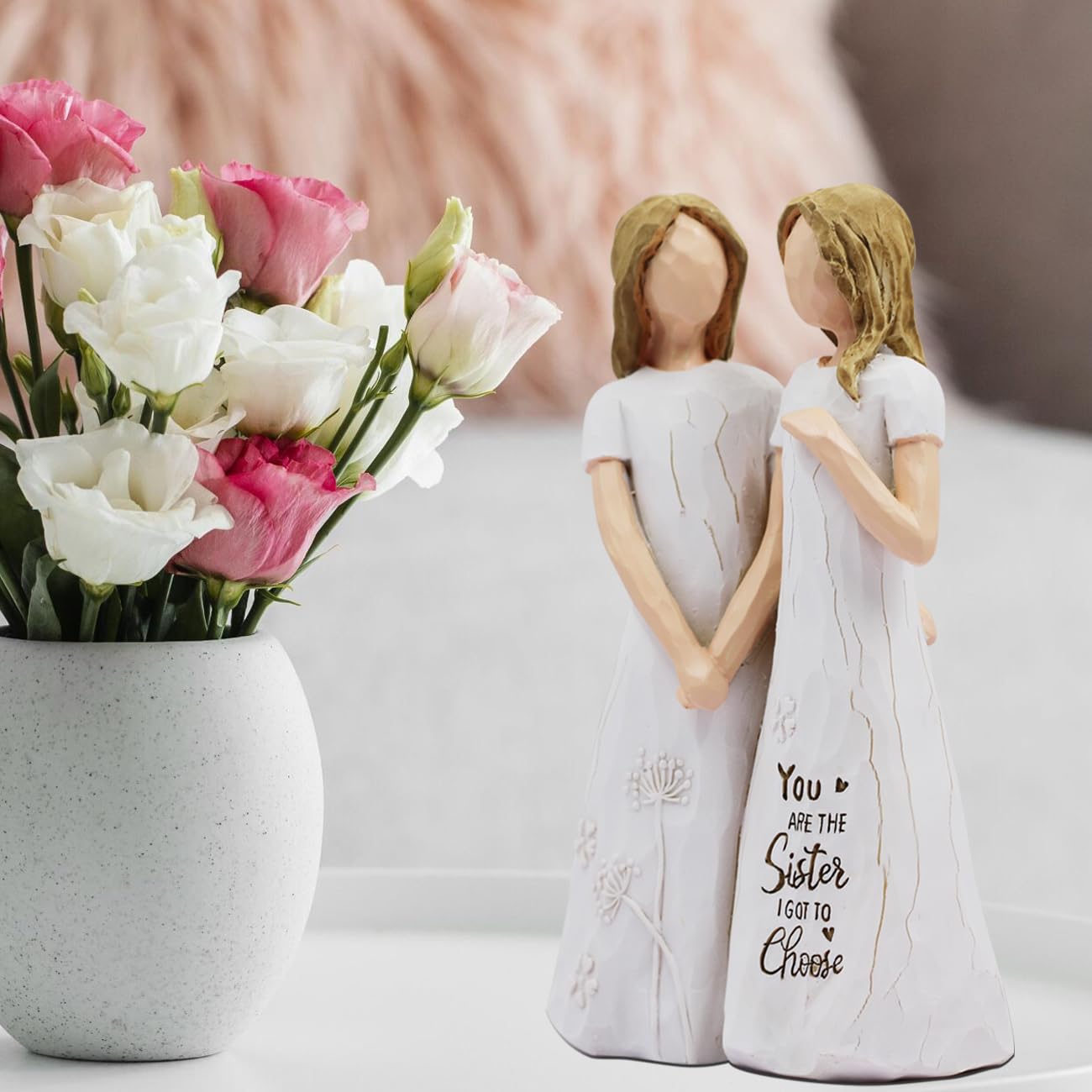 BORLESTA Best Friend Birthday Gifts for Women - Friendship Gifts for Women, Gift for Friends Women, Sister Birthday Gift, Bestie Gift for Women - Friend Hand-Painted Figure