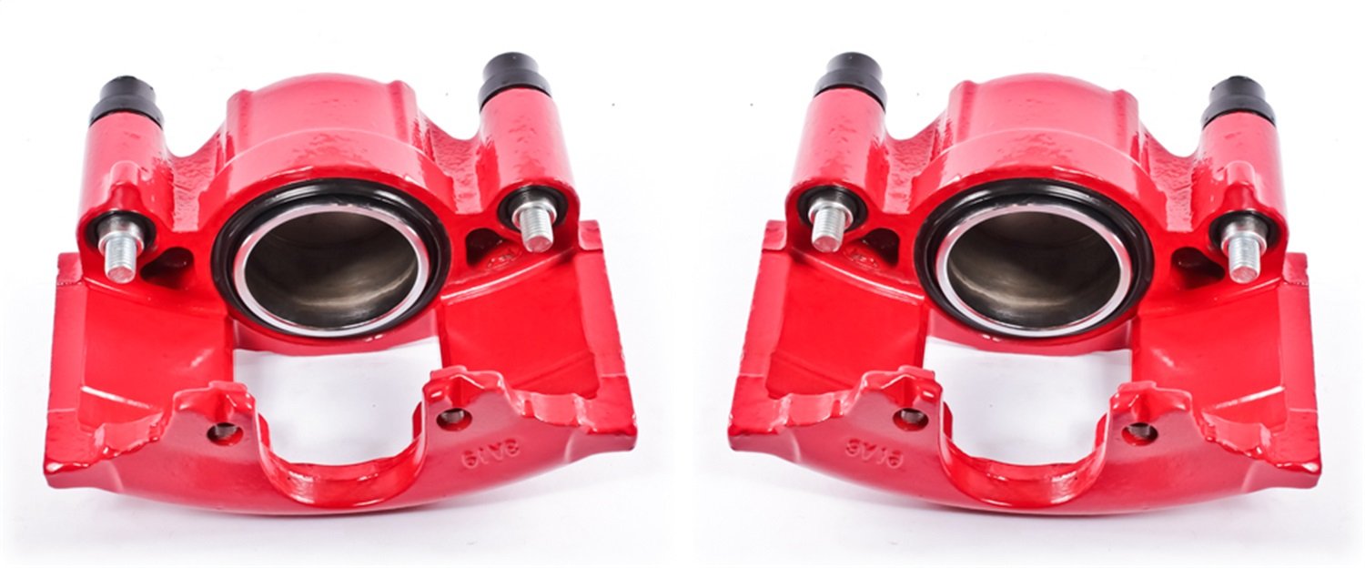 Power Stop S4299 Front Pair of High-Temp Red Powder Coated Calipers For Deville Astro C1500 C2500 Express K1500 K2500 Tahoe Ram 1500 Safari Savana Yukon [Application Specific]