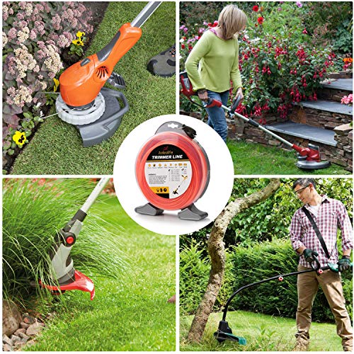 A ANLEOLIFE 1-Pound Commercial Square .095-Inch-by-212-ft String Trimmer Line Donut,with Bonus Line Cutter, Orange