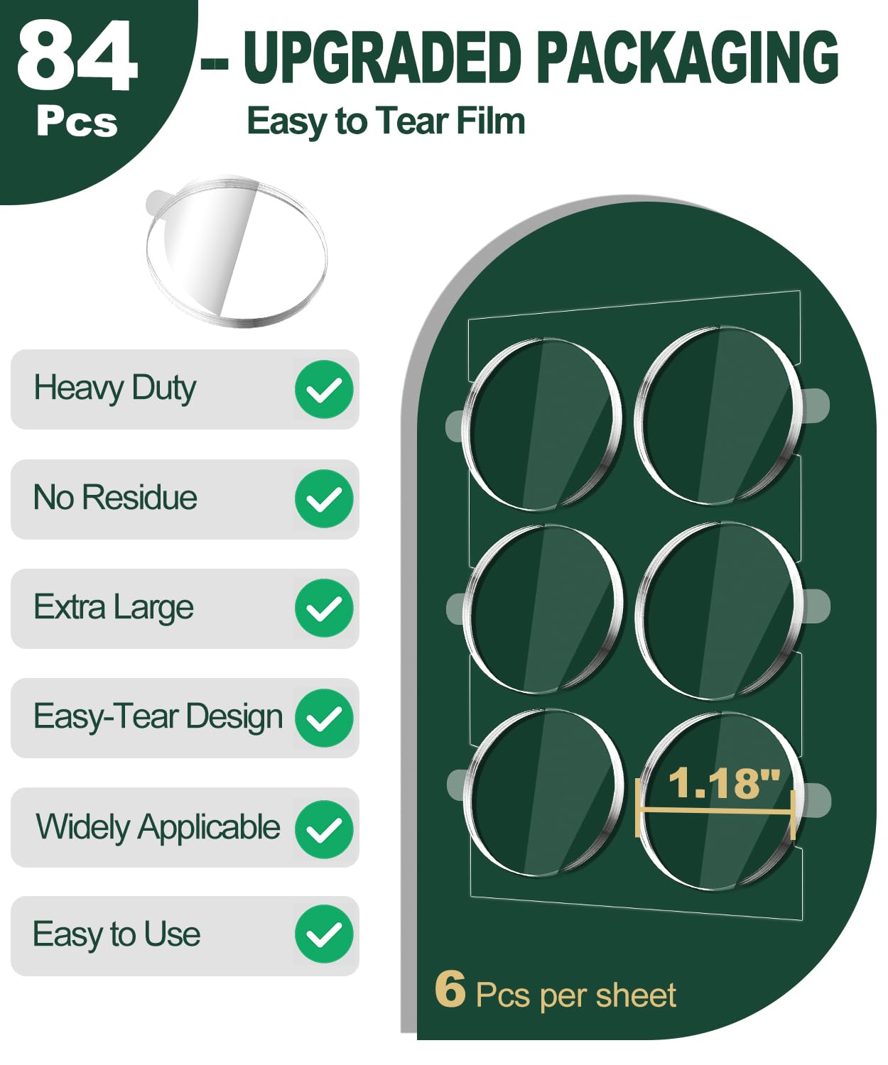 PHIXBEAR Extra Large 1.18" Museum Sticky Putty Heavy Duty Removable No Residue, Upgraded Easy-Peel Film, Wall Putty for Hanging Things, Crafts, Balloons, Posters & DIY, 84 Pcs
