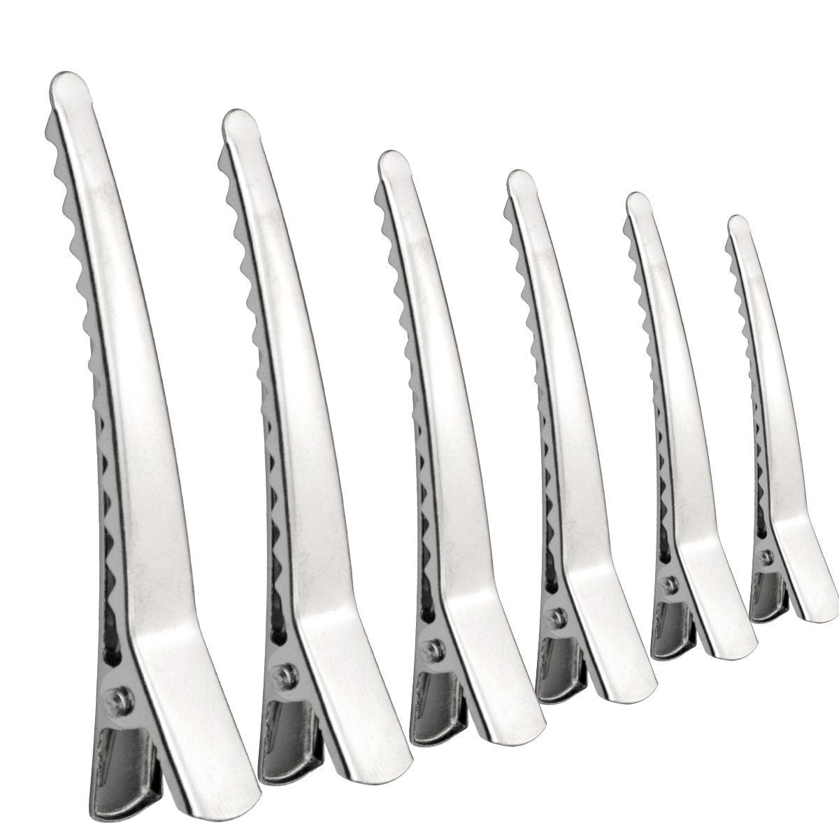50 Pack 2.36 inches Hair Clips, Marrywindix Silver Metal Alligator Hair Pins Teeth Bows Hair Clips Hairdressing Salon Hair Grip DIY Accessories Hairpins for Women, Girls and Hairdresser Sliver