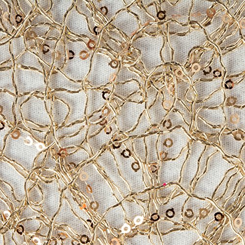 DII CAMZ38207 16" x 10' Table Runner Roll Gold Sequin