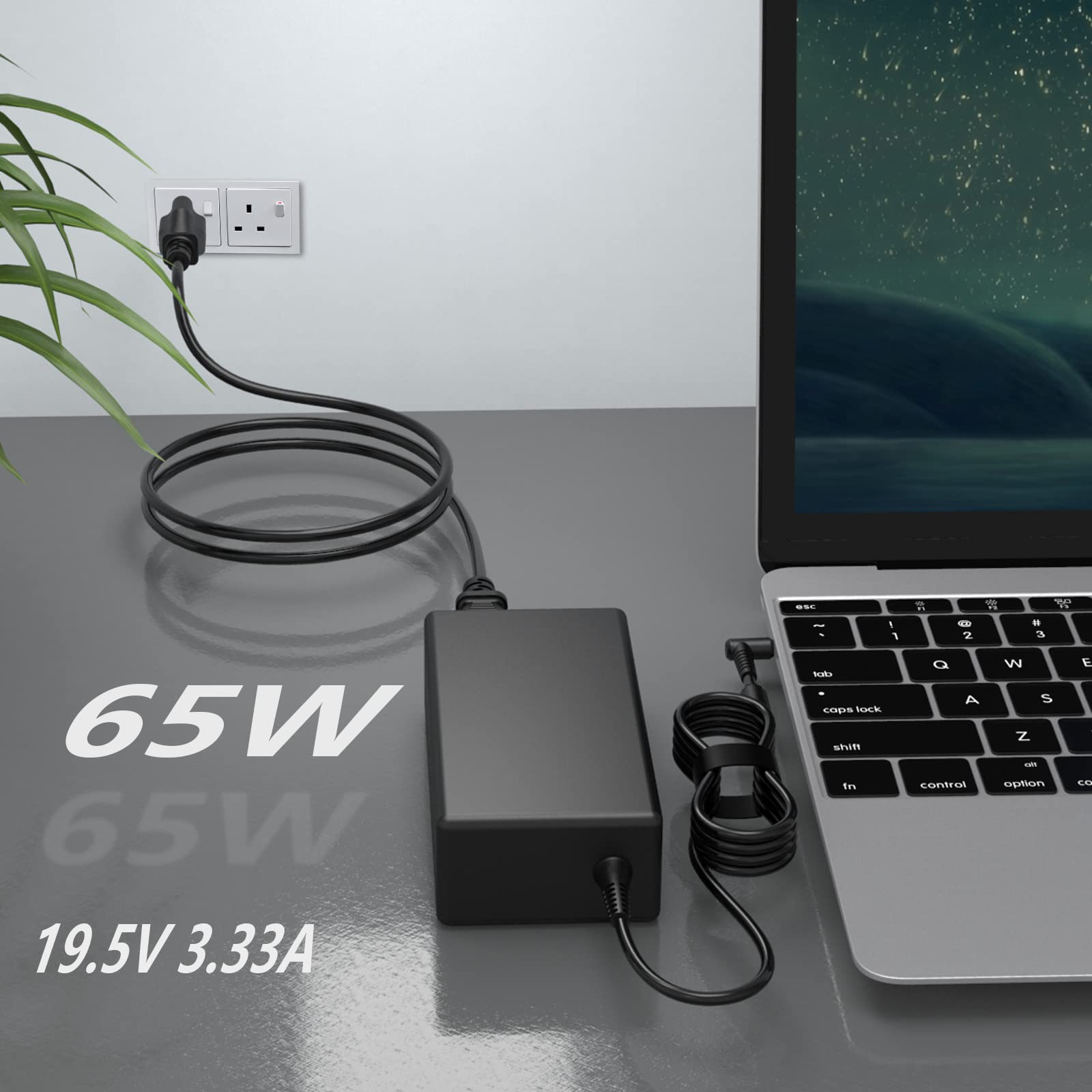 65W AC Charger Fit for HP Probook 430 440 445 450 Elitebook 830 840 850 G3 G4 G5 G6 G7 G8 G9 Laptop Adapter Power Supply