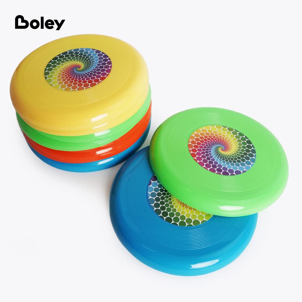 Boley 12-Pack 8” Flying Discs, Plastic Fribees, Flyer Disks, Backyard Games, Fun Summer Outdoor Activity Game, Frisbees for Kids