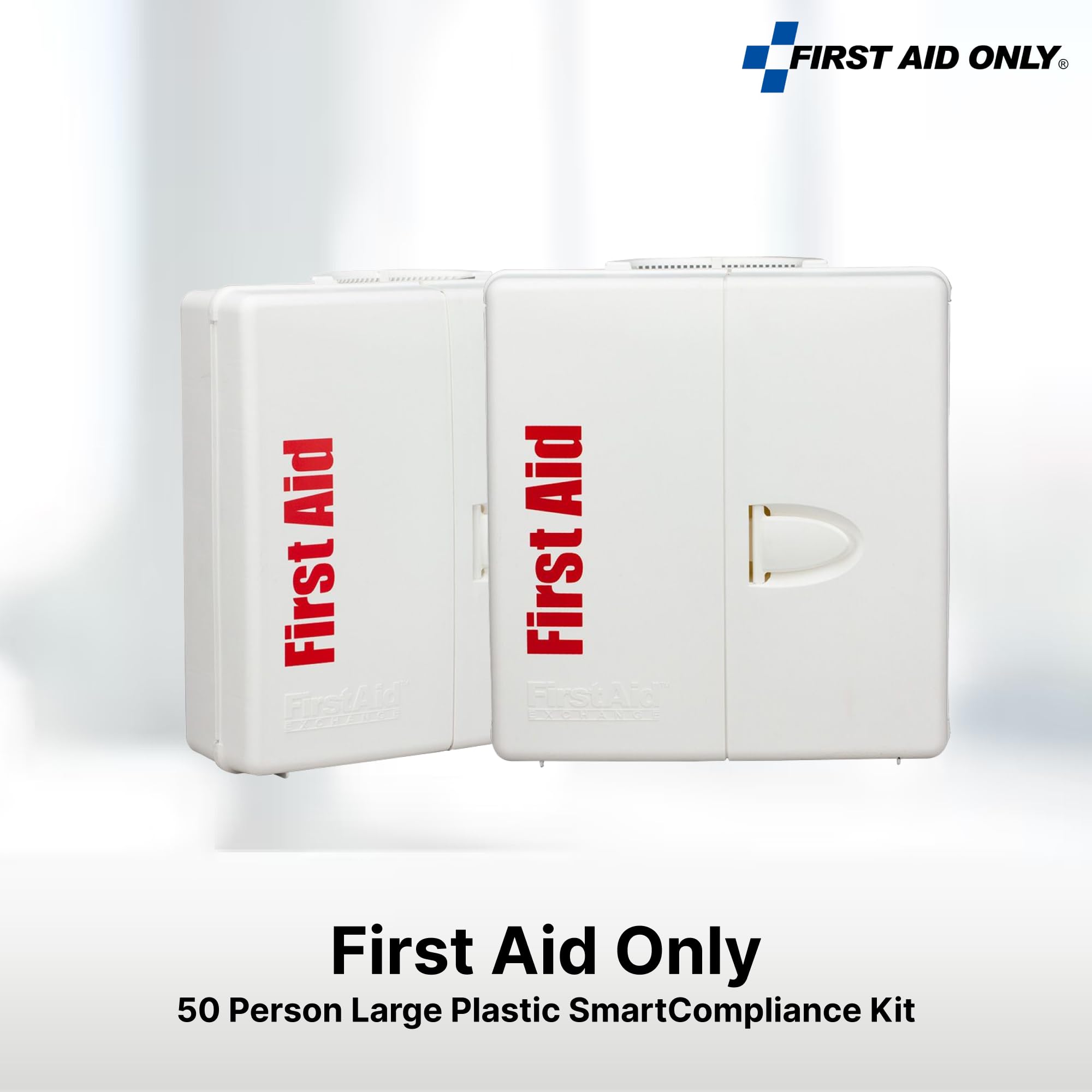 First Aid Only 1000-FAE-0103 50-Person SmartCompliance OSHA First Aid Kit for Businesses, Large Plastic First Aid Cabinet with Medications, 245 Pieces