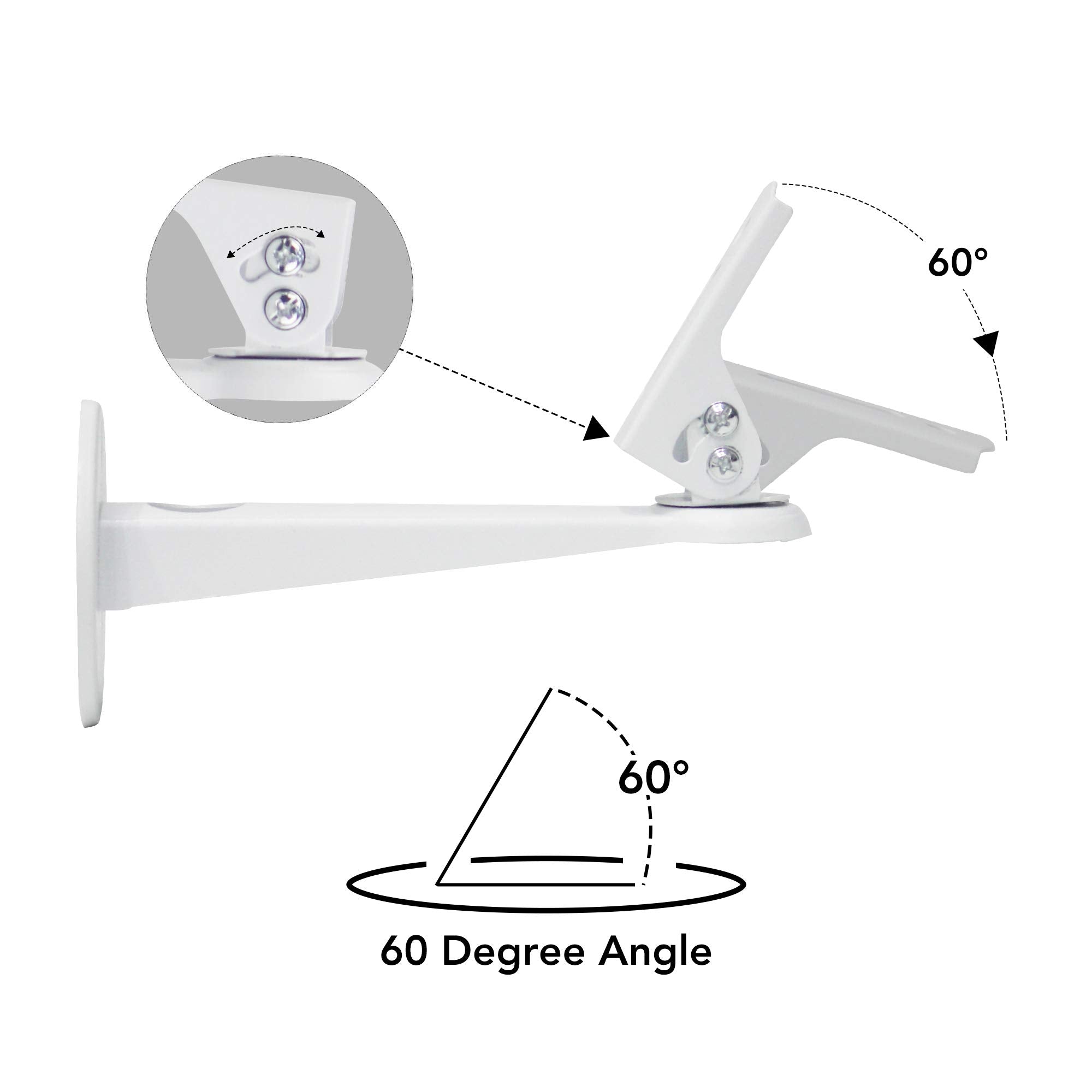 Drsn Mini Projector Wall Mount/Projector Hanger/CCTV Security Camera Housing Mounting Bracket(White) - for CCTV/Camera/Projector/Webcam - with Load 11 lbs Length 7.8 inch - Rotation 360° (White)