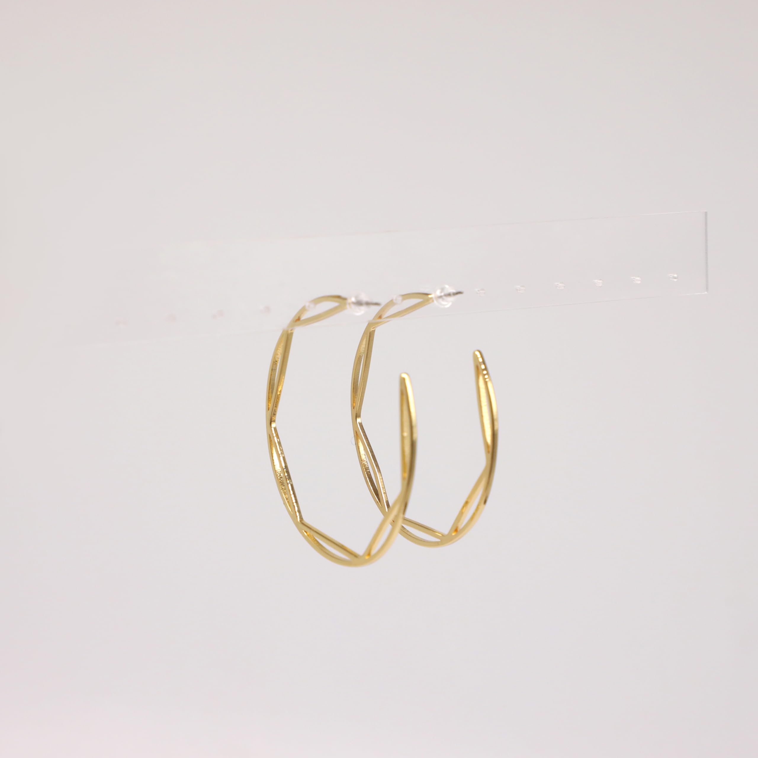 Upowka Gorgeous Gold Plated Geometric Earrings Statement Gold Hoop Earrings Great Accessory for Any Occasion