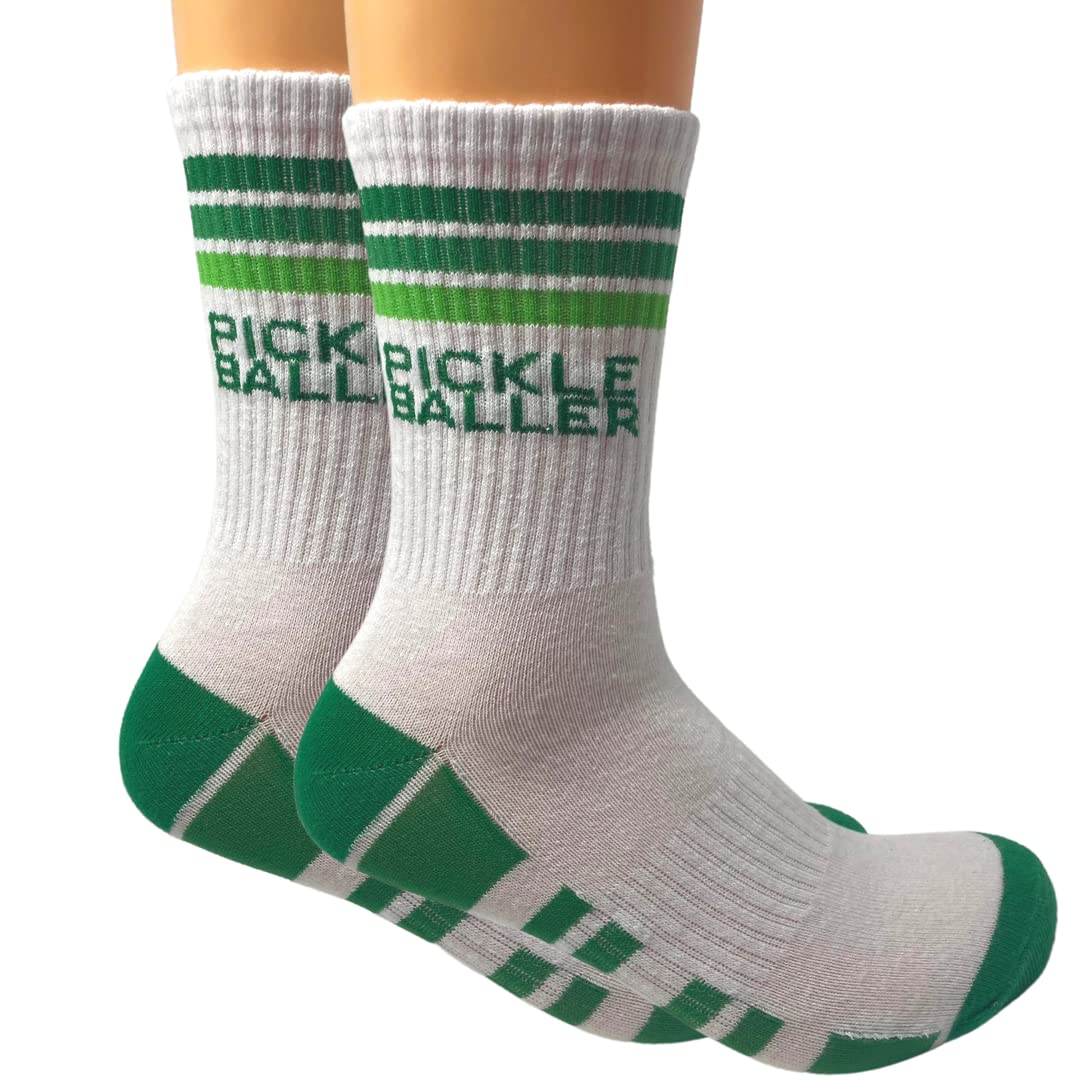 Super Fly Goods Pickle Baller Pickleball Socks Pickleball Gift Performance Crew Tennis Socks for Men & Women Fun Pickle ball Accessory Unisex OSFM