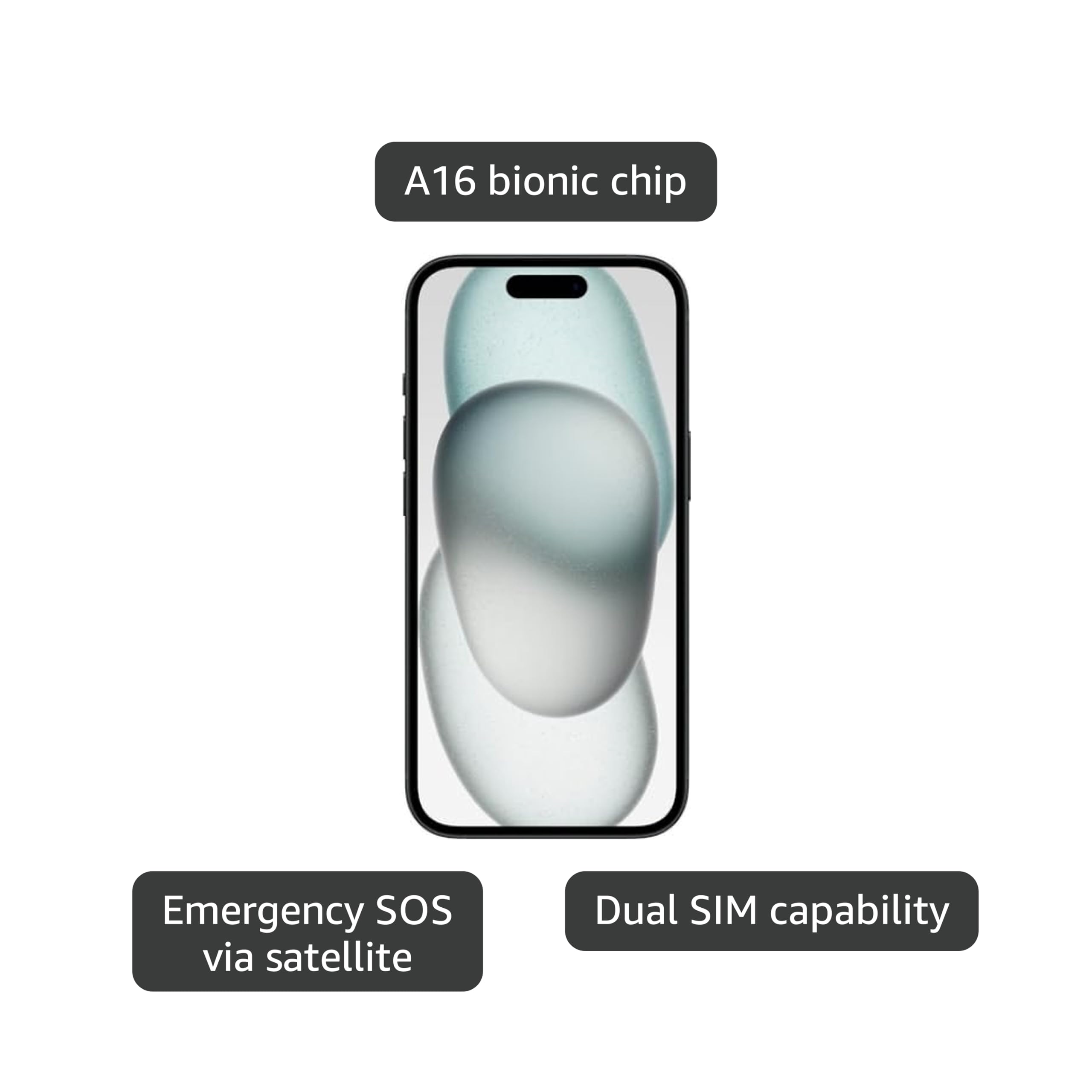 Apple iPhone 15 (Renewed), 128GB, Black - Unlocked