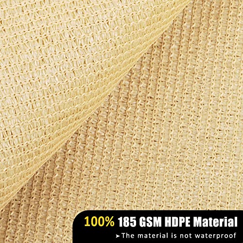Garden EXPERT 20'x20'x20' Sun Shade Sail Sand Large Triangle Canopy Sail Shade Cloth for Patio Garden Outdoor Backyard