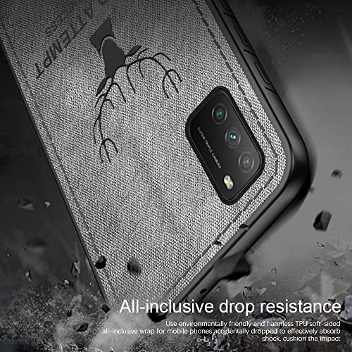 Casecious Compatible with Samsung Galaxy Note 10 Plus or Note 10 Plus 5G Soft Texture Deer Pattern Embossed Fabric Cloth TPU Cell Phone Mobile Basic Back Case Cover (Black)