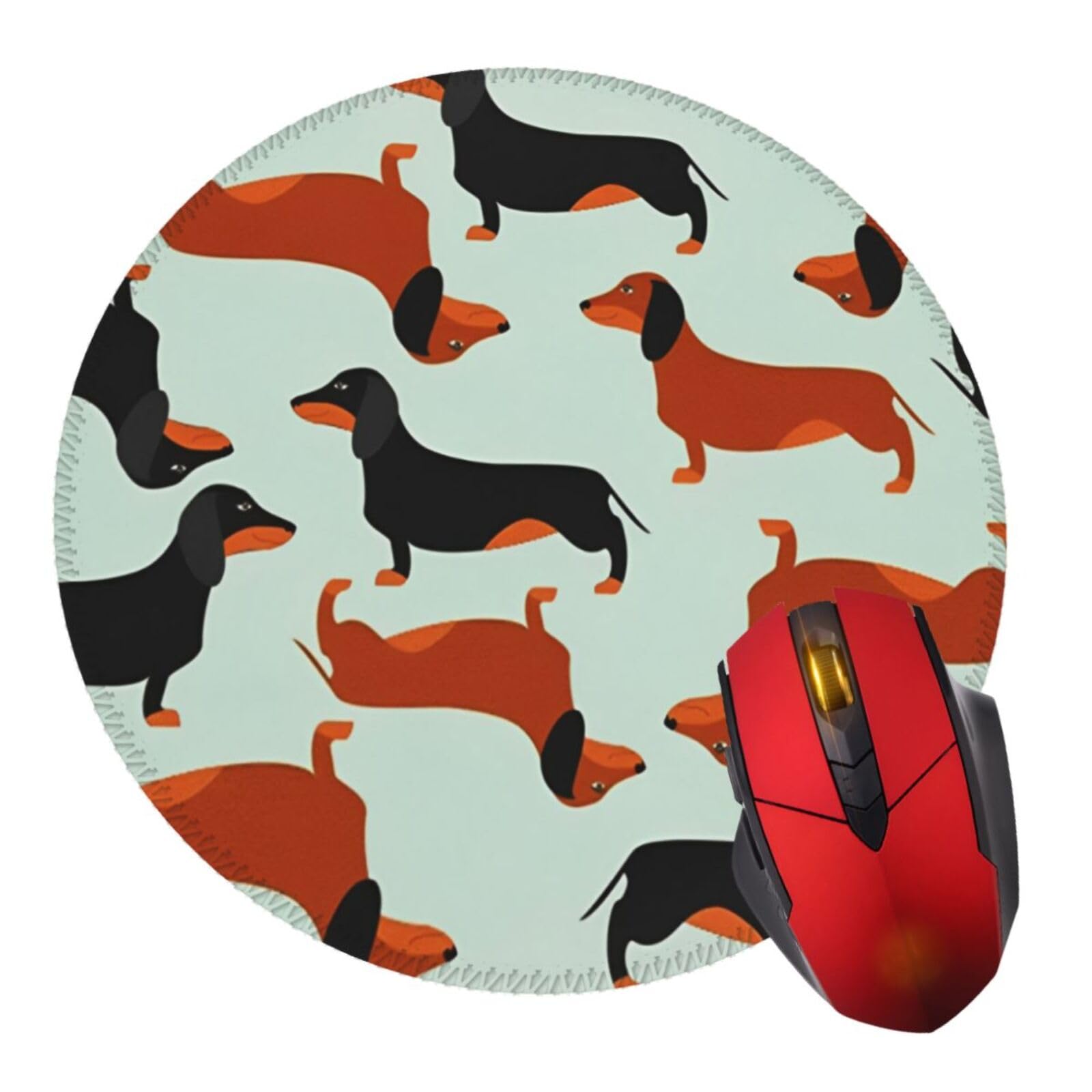 Mouse Pad Dachshund Cute Dog Mouse Pad with Non-Slip Rubber Base Round Gaming Pads Mousepad Mouse Mat for Computer Office Desk Accessories