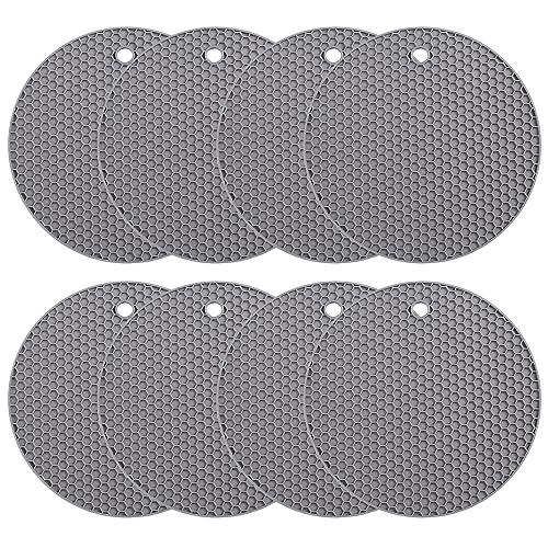 To encounter Silicone Microwave Mat - Round 12" x 12" - Set of 4 Heat Resistant Multifunctional Mat, Splatter Guard, Trivet, Hot Pad, Pot Holder