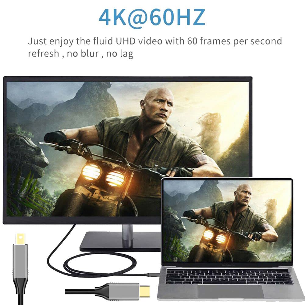 cablecc USB 3.1 Type C USB-C Source to Mini DisplayPort DP Displays Male 4K Monitor Cable for Laptop 1.8m