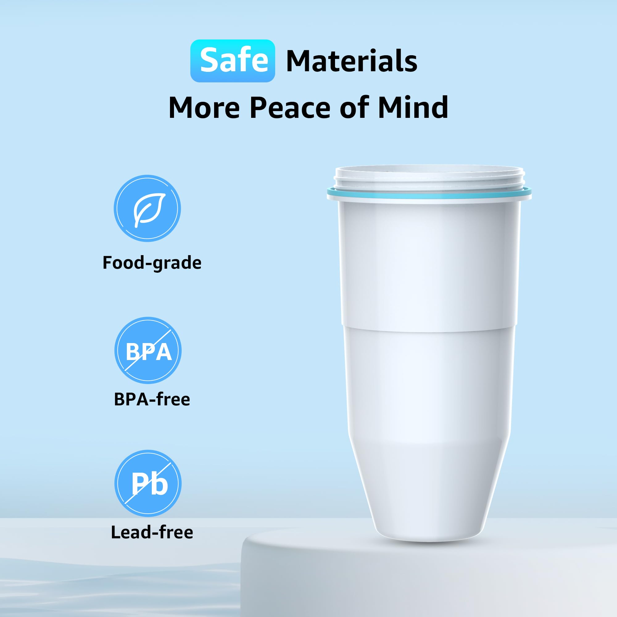 Filterlogic NSF/ANSI 42,53&372 Certified Replacement Water Filters, Water Pitchers, and Dispensers Reduce TDS, Chlorine, and More (Pack of 4)