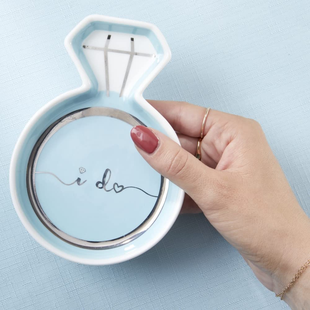 Kate Aspen "I Do Diamond Ring Trinket Dish, Jewelry Holder/Catchall Ceramic Gift, Perfect for Bridal Shower and Party, One Size