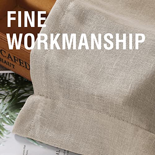H.VERSAILTEX Natural Linen Curtains 96 inches Long for Living Room 2 Panels Back Tab Loop Pocket Textured Light Filtering Semi Sheer Rustic Farmhouse Boho Curtain for Bedroom, Terracotta