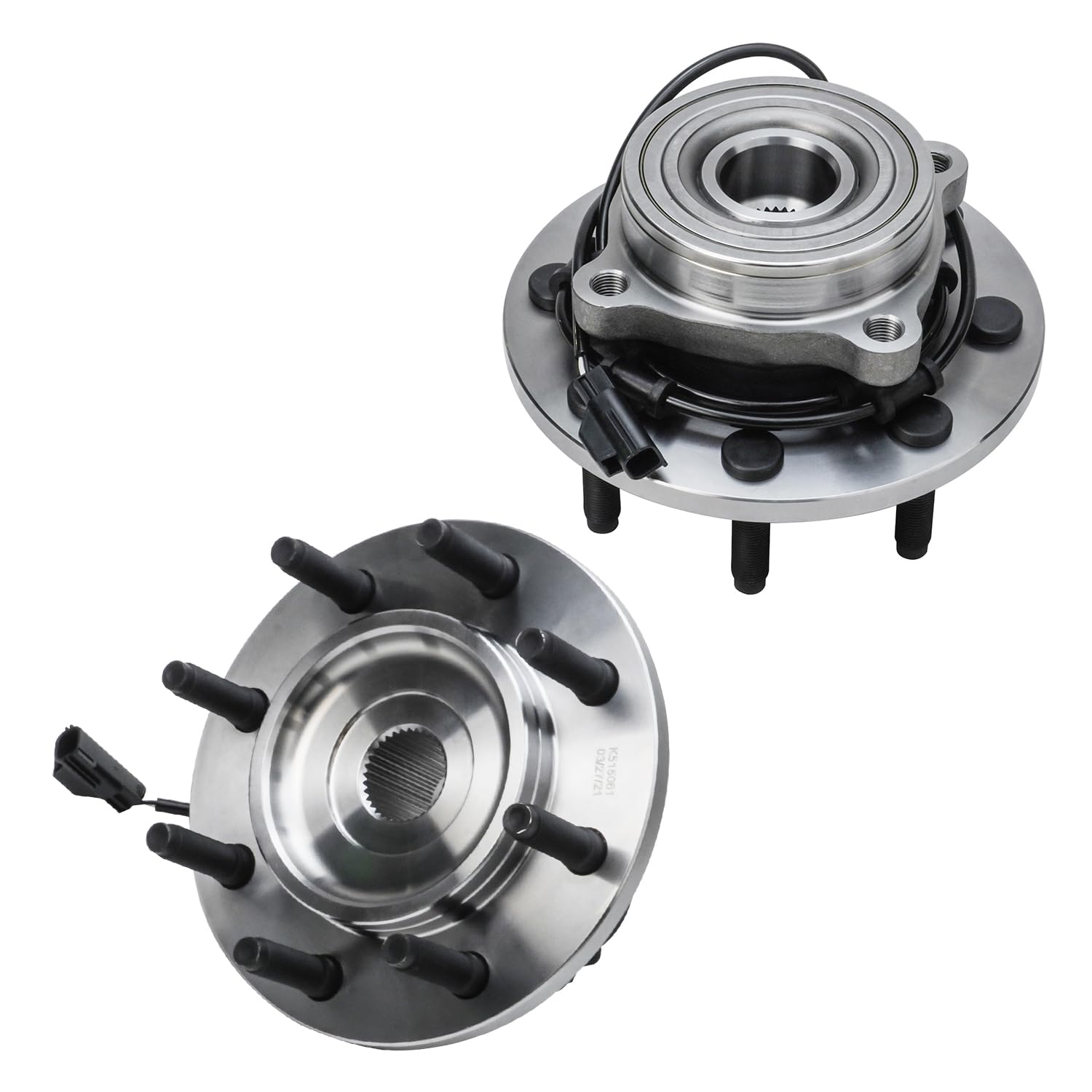 Detroit Axle - 4WD Front Wheel Bearing Hubs for 03-05 Dodge Ram 2500 3500, 2003 2004 2005 Wheel Bearing and Hubs Assembly Set Replacement Pair Hubs