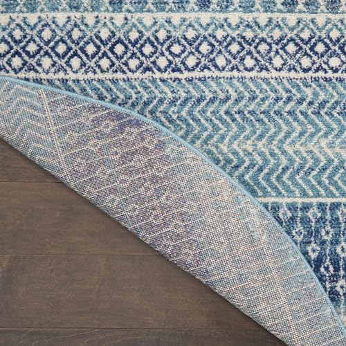 Nourison Home Passion Tribal Navy Blue 9' x 12' Area Rug, Easy Cleaning, Non Shedding, Bed Room, Living Room, Dining Room, Kitchen (9x12)