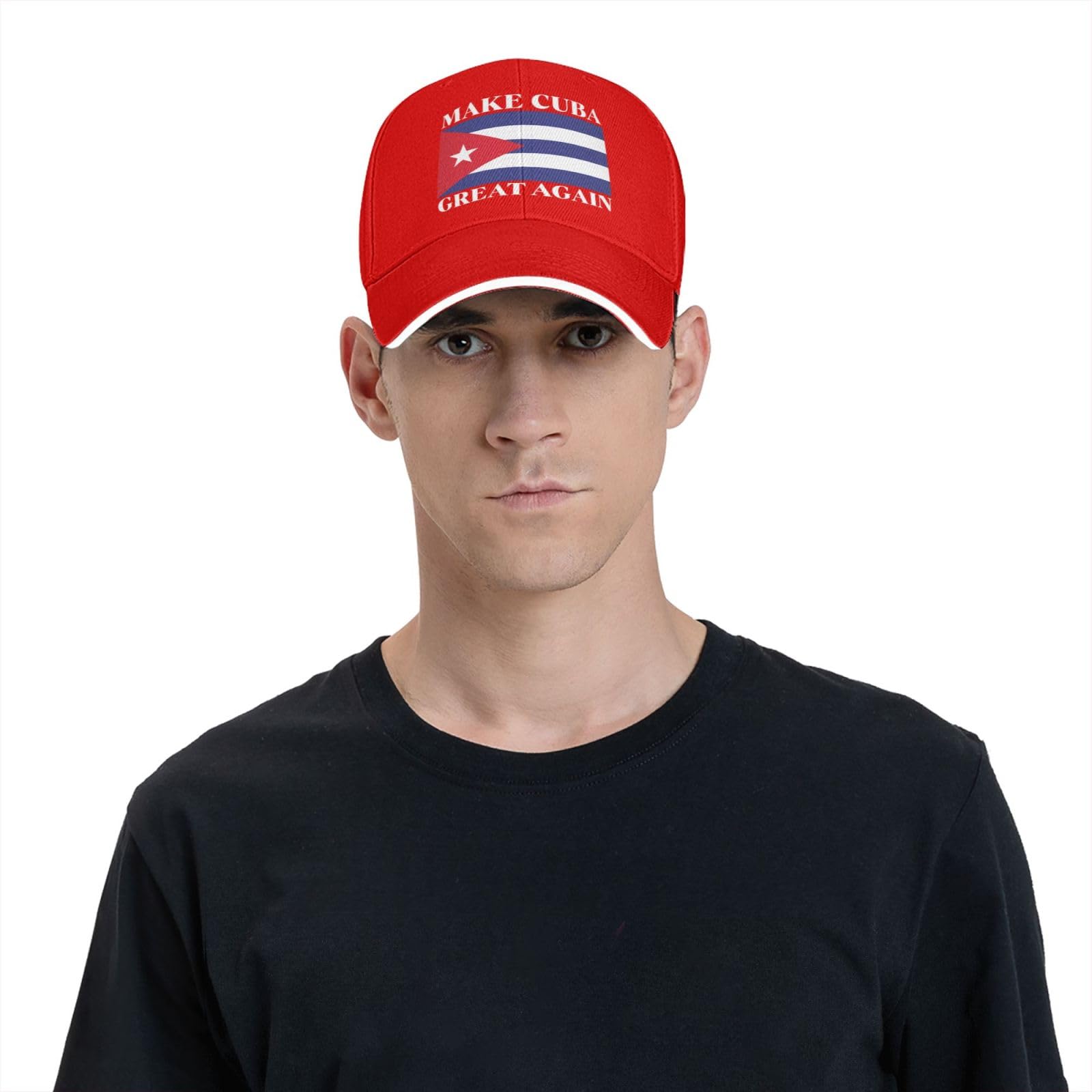 Huareicq Make Cuba Great Again Hat Cuban Flag Baseball Cap Dad Trucker Hat Red
