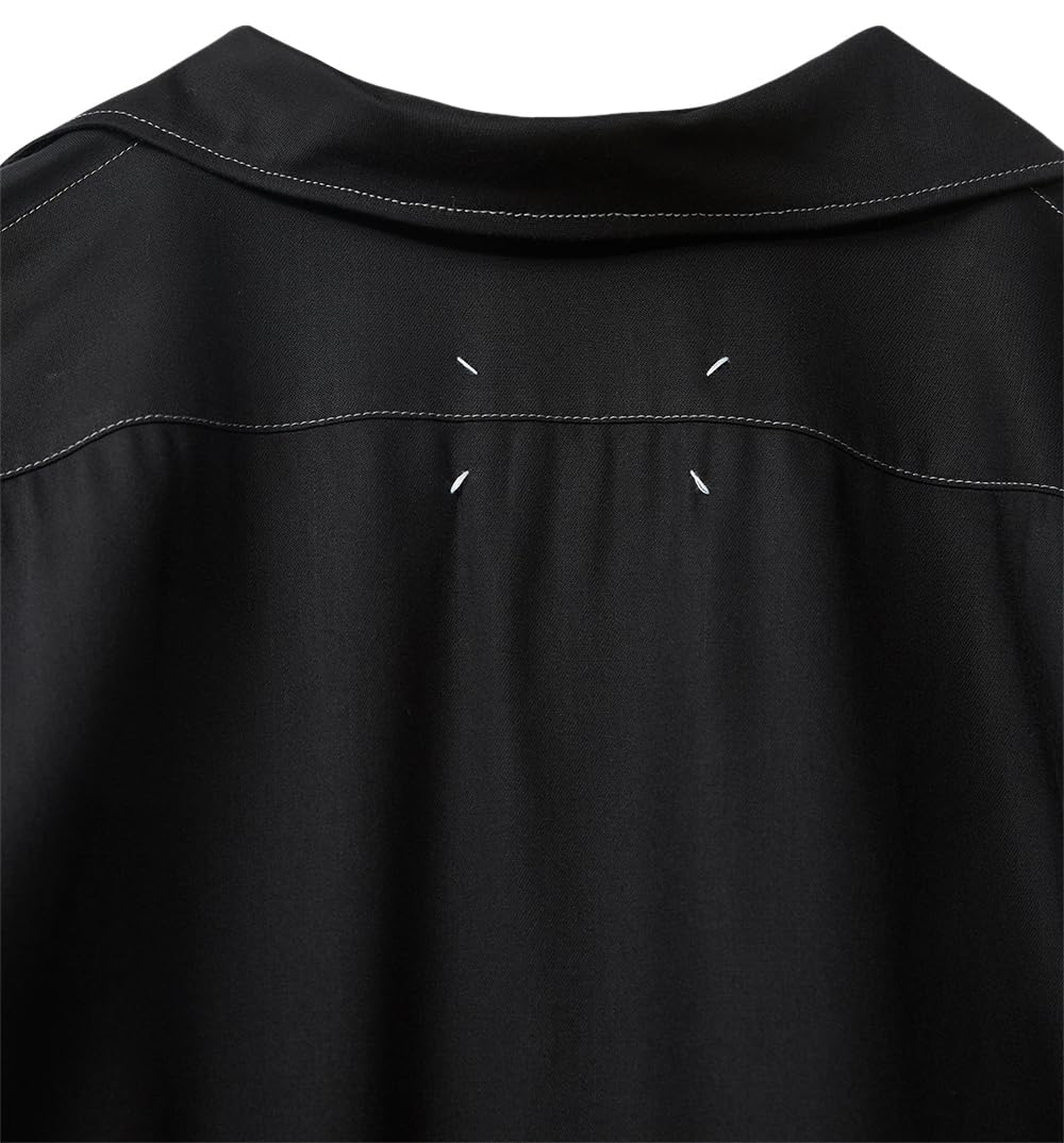 Maison Margiela, Men's SS Black Relaxed Shirt, Large, Black