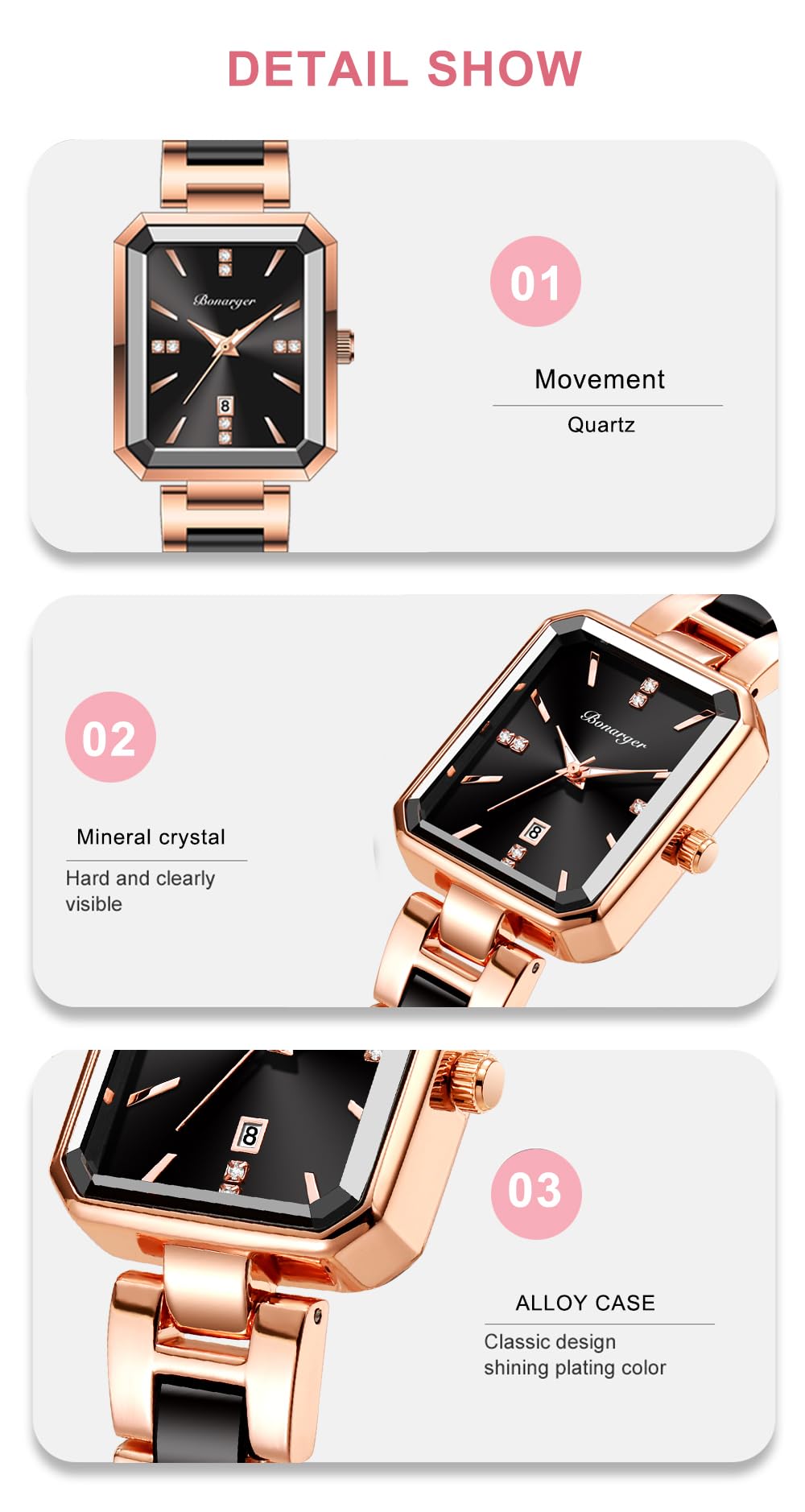 BESTKANG Classic Simplicity Rectangle Women Watches Elegant Ladies Dress Watches with Unique Stainless Steel Band