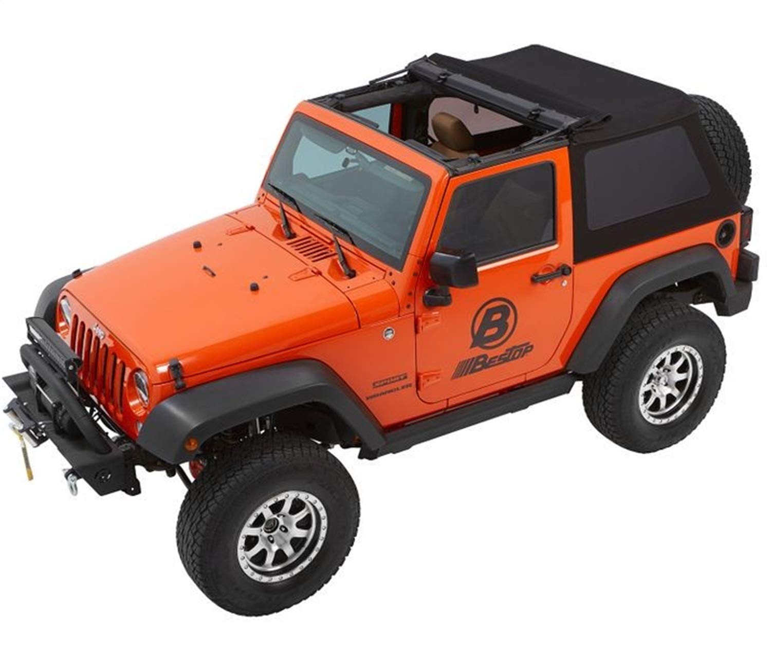Bestop 5492235 Black Diamond Trektop NX Glide Convertible Soft Top for 2007-2018 Wrangler JK 2-door