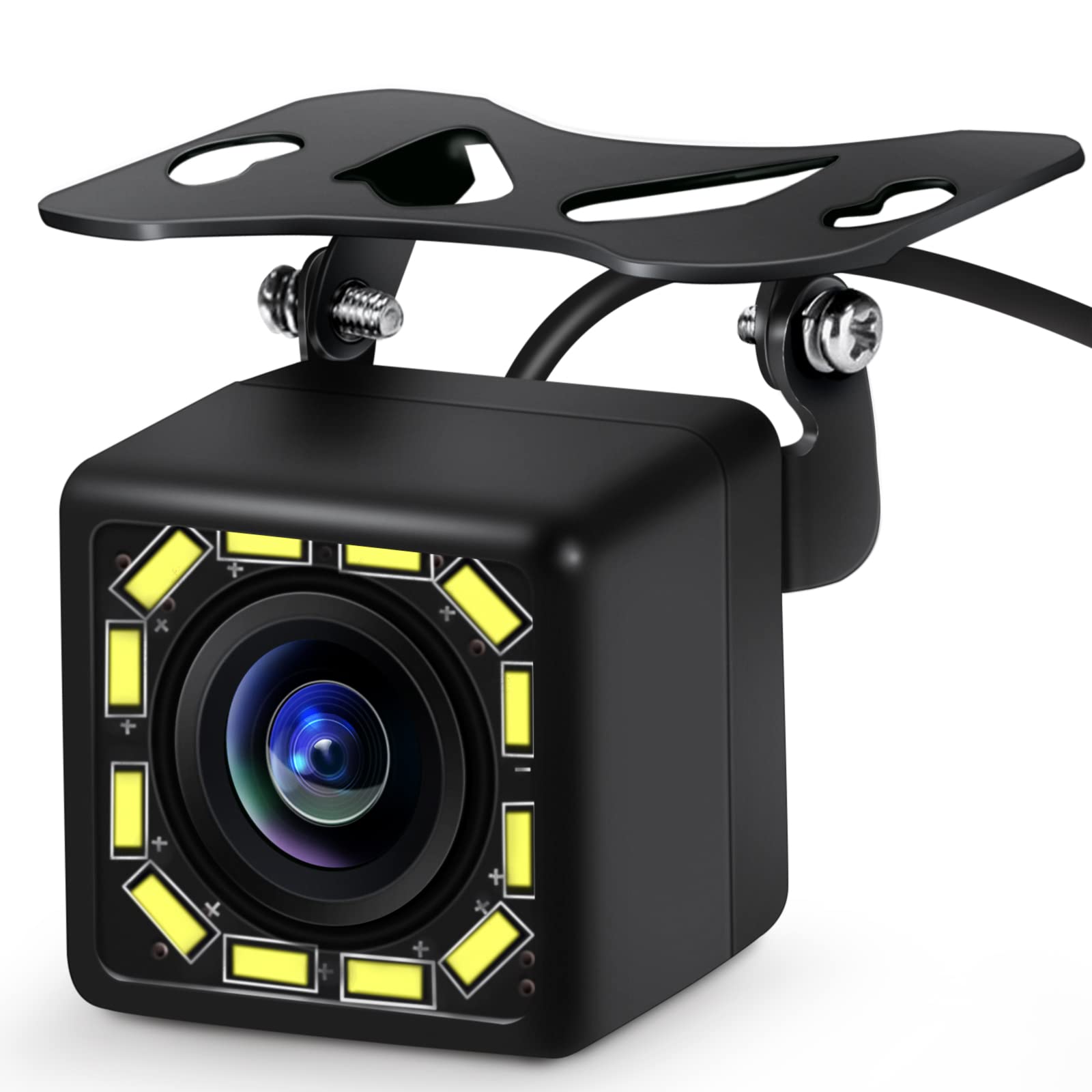 Car Rear View Camera Backup Reverse Camera HD 170° Wide Angle 12 LED Night Vision, for RV Trucks Trailer SUV