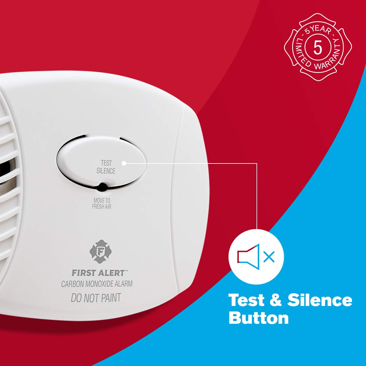 First Alert CO400 Carbon Monoxide (CO) Detector, Battery Operated Alarm, 1-Pack