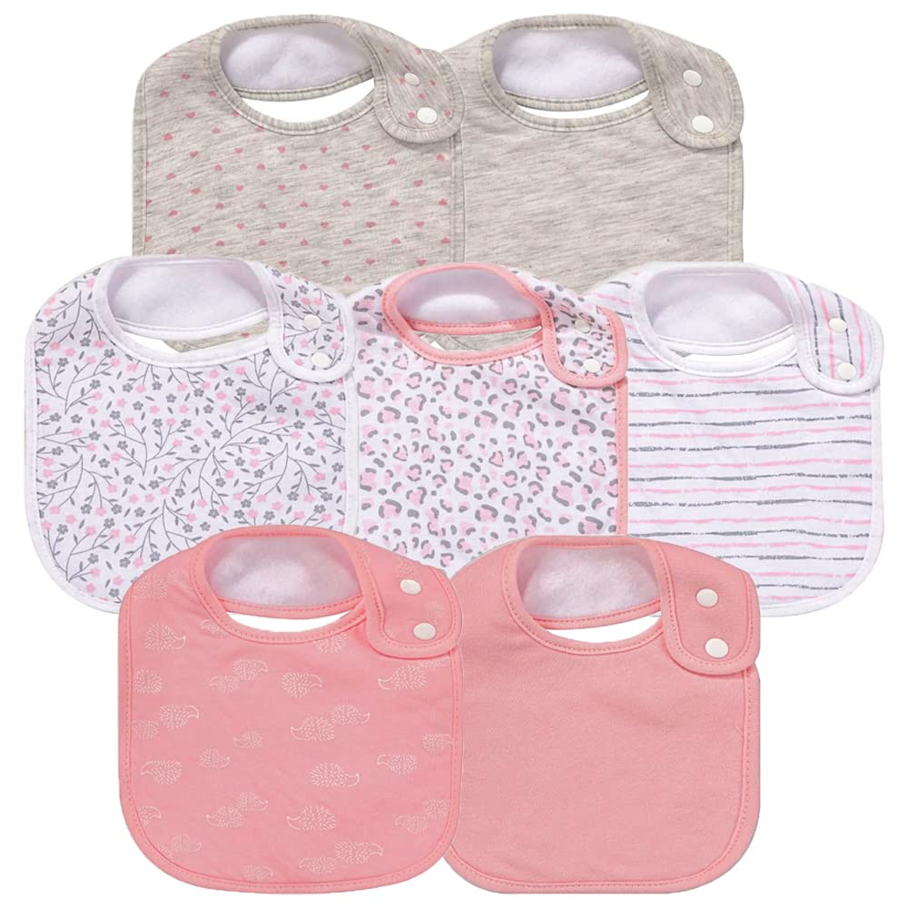 Gelisite 7 Pack Baby Cotton Absorbent Bibs for Drooling Teething