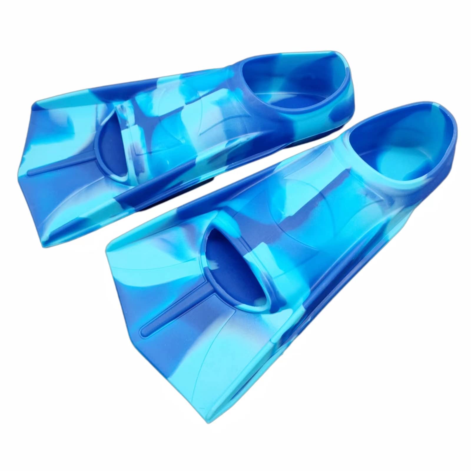 Gugmoy Kids Swim Fins,Comfortable Silicone Flippers for Swimming and Diving,Size Suitable Beginners Kids Girls Boys Adults (XX-Small, Oceanblue)